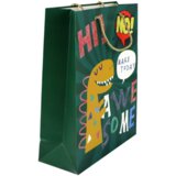 Green Dinosaur Paper Gift Bag 32cm x 26cm x 10cm | shoptok.hr