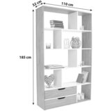CARRYHOME predelna stena 110/185/32 cm siva, barve hrasta | Shoptok.si