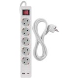 Emos Podaljšek 3 m / 5 vtičnice / s stikalom / beli / 1× USB-A + 1× USB-C / 1,5 mm2 Cene