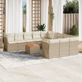 Maison Chic Seti vrtnega pohištva - Vrtna garnitura - Vrtni pohištvo set 12-delna z blazinami bež poli ratan, (21811056) | Shoptok.si
