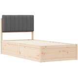  Krevetni okvir s tapiciranim uzglavljem Tamno siva 90 x 190 cm | shoptok.hr