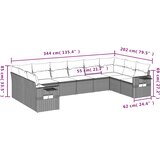  10-dijelni set vrtnih sofa s jastucima crni od poliratana | shoptok.hr