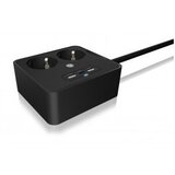 Icybox podaljšek 1,9m za dve 220V vtičnici in USB polnilnik 2xUSB-A in 1xUSB-C - IB-MPS2220B-CH | Shoptok.si
