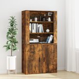  Zidni ormarić dimljenog hrasta 80x33x80 cm konstruirano drvo | shoptok.hr