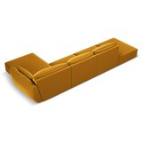 Mazzini Sofas Gorčično rumena žametna kotna sedežna garnitura z ležalnikom (desni kot) Vanda – | Shoptok.si