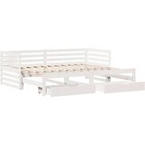 vidaXL dnevna postelja s predali bela 90x200 cm trdna borovina | Shoptok.si