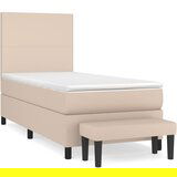 vidaXL Krevet s oprugama i madrac cappuccino 100x200cm od umjetne kože | shoptok.hr