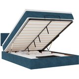  Ottoman krevet s madracem i LED diodama tamnoplavi 140x200 cm baršun | Shoptok.si