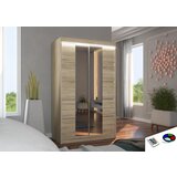 ADRK Klizni ormar GENUA 120 s ogledalom i LED rasvjetom, 120 cm - SONOMA-SONOMA HRAST | shoptok.hr