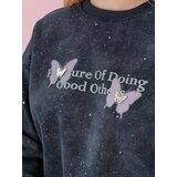 DStreet Bluza damska oversize tie-dye w motyle SPARKI granatowa | Shoptok.si