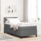  Krevet s oprugama s madracem &amp LED svjetlom Svjetlosiva 100x200 cm Žakard tkanina | shoptok.hr