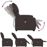 vidaXL Električni masažni naslonjač na podizanje od tkanine tamnosmeđi | shoptok.hr