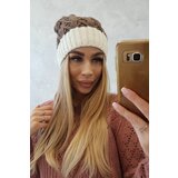 Kesi Cap with fleece Bibiana K264 ecru + mocca | Shoptok.si