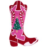 Catherine Lansfield Ukrasni jastuk s božićnim motivom od boucle tkanine 48x35 cm Santa's Howdy Christmas Boot – Cijene