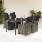  5-dijelni vrtni bistro set od poliratana s jastucima sivi | shoptok.hr