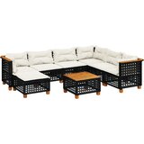  8-dijelni set vrtnih sofa od poliratana s jastucima crni Crna 55 x 55 x 36 cm | Shoptok.si