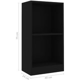  Polica za knjige crna 40 x 24 x 75 cm od konstruiranog drva | shoptok.hr
