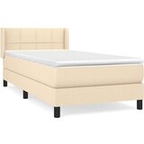  Box spring postelja z vzmetnico krem 90x200 cm blago, (20893464) | Shoptok.si