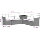  Set sofe 7 pcs Siva i tamnoplava Poli Rattan i čelik | shoptok.hr
