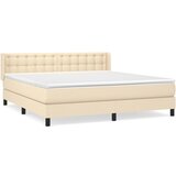 vidaXL Krevet s oprugama i madracem krem 160x200 cm od tkanine Cijene