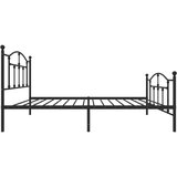 Metalni okvir kreveta uzglavlje i podnožje crni 100x190 cm | shoptok.hr