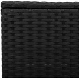 vidaXL Vrtna miza s stekleno mizno ploščo črna 55x55x37 cm poli ratan | Shoptok.si