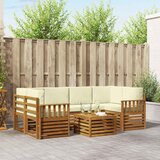  Set vanjskih sofa 7 kom. Prirodna i krem Čvrsto drvo akacije | shoptok.hr