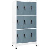The Living Store Omara s ključavnico svetlo siva in tem. siva 90x45x180 cm jeklo - Omarica Na Ključ, (21436192) | Shoptok.si
