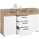 Mömax komoda julia, bela, barva hrasta | Shoptok.si