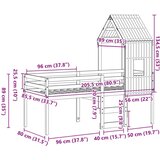 VidaXL Visoka postelja s streho bela 80x200 cm trdna borovina, (21243154) Slike