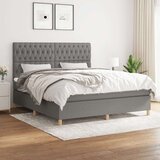  Box spring postelja z vzmetnico temno siva 180x200 cm blago, (20790680) Cene