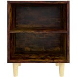  Noćni ormarić s drvenim nogama 2 kom dimljeni hrast 40x30x50 cm | shoptok.hr