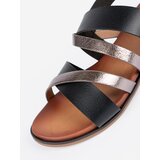 Sergio Leone s black sandals with silver straps | Shoptok.si