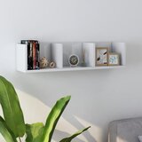 vidaXL zidna polica za CD-ove visoki sjaj bijela 75x18x18 cm iverica Cijene