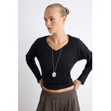 TRENDYOLMILLA ženska majica Twoaw27Ts00034, crna | Eponuda.com