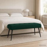  Klupa s gumbastim tkanjem Tamnozelena 110 x 40 x 46 cm Baršun | shoptok.hr