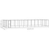 vidaXL Zunanji pasji boks jeklo 53,24 m² | Shoptok.si