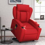 Maison Chic masažni naslanjač - Relax naslanjač s funkcijo vstajanja rdeče umetno usnje, (22062110) | Shoptok.si