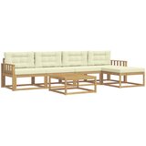  Set vanjskih sofa 6 kom. Bijela i krem Poliester | shoptok.hr