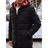 DStreet Kurtka męska zimowa pikowana z kapturem czarno-czerwona Cene