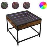 Maison Chic Klubska mizica - kavna mizica - Nizka mizica z neskončnimi LED dimljen hrast 50x50x41 cm, (21752308) | Shoptok.si