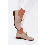 Zazoo Women's Leather Elegant Lace-Up Shoes 4238 Beige | Shoptok.si