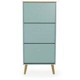 Tenzo Zelena omara za čevlje z nogami iz hrastovega lesa s 3 predali Dot | Shoptok.si