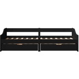  Dnevni krevet s 2 ladice bez madraca IRUN crni 90x200 cm | shoptok.hr