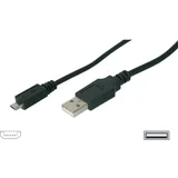 USB kabel USB 2.0 USB-A vtič\, USB-mikro-B vtič 1.80 m črna AK-300127-018-S, (20421681)
