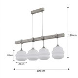Brilagi Luster na sajli WOOD GLASS 4xE27/60W/230V borovina/siva/bela | Eponuda.com