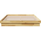 vidaXL posteljni okvir brez vzmetnice 135x190 cm masivni les hrast | Shoptok.si