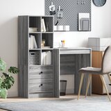 vidaXL miza z shranjevanjem Siva Sonoma Inženirski les | Shoptok.si