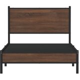  Metalni okvir kreveta bez madraca smeđi hrast 100x200 cm | shoptok.hr