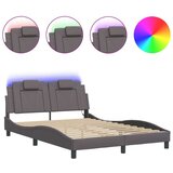  Posteljni okvir z LED lučkami siv 120x200 cm umetno usnje, (21112557) | Shoptok.si
